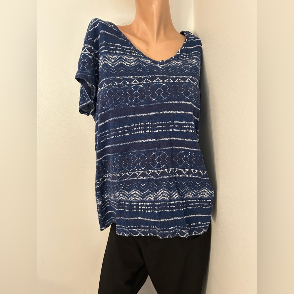 Ruff Hewn V-Neck Short-Sleeve Blouse